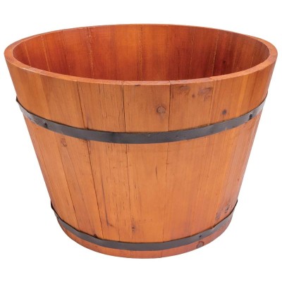 Grocery Display Wood Barrel