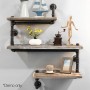 DIY Industrial Pipe Timber Shelves 3 levels Snake