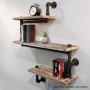 DIY Industrial Pipe Timber Shelves 3 levels Snake