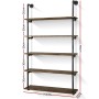 DIY Industrial Pipe Timber Shelves 5 levels Wide