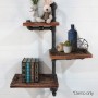 DIY Industrial Pipe Timber Shelves 3 levels