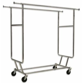 Double Salesman Clothing Rack Chrome