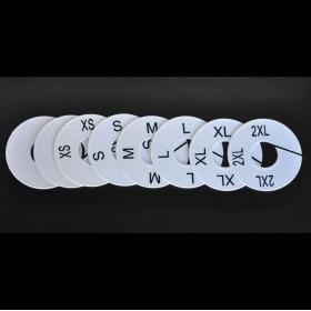 Size Divider for Clothing Racks, Set 1 (XS,S,M,L,XL,XXL,2xBlank)