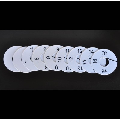 Size Divider for Clothing Racks, Set 4 (7,8,9,10,12,14,16,2xBlank)