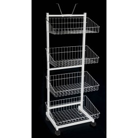 Wire 4 Basket Stand White