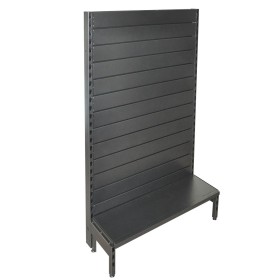 Single Sided Metal Slatwall Gondola Black/Hammertone