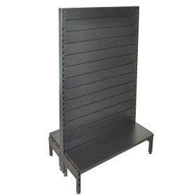 Double Sided Metal Slatwall Gondola Black/Hammertone