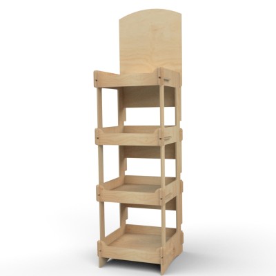 Rustic Wooden Display FRESH with Curved Top