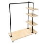 MARIO Clothes Rack with Shelves Type C -  Black
