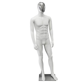 Premium Male Mannequin M22 White - Chrome Face