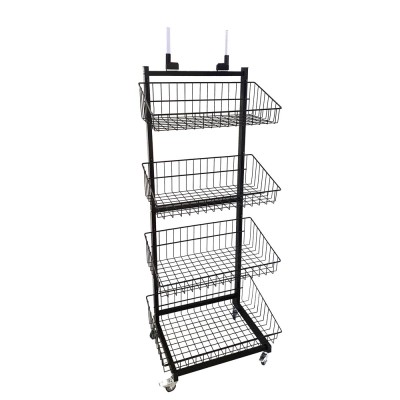 Wire 4 Basket Stand Black