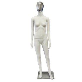 Premium Female Mannequin F48 White Chrome Face