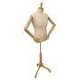 Male Fabric Torso Premium With Wooden Arms and Base