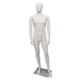 Premium Male Mannequin M22 White Matt - Egg Face