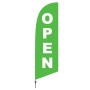 Green OPEN Double Side Feather Flag