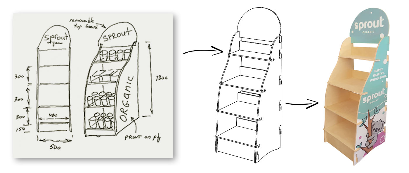 Custom wooden Displays